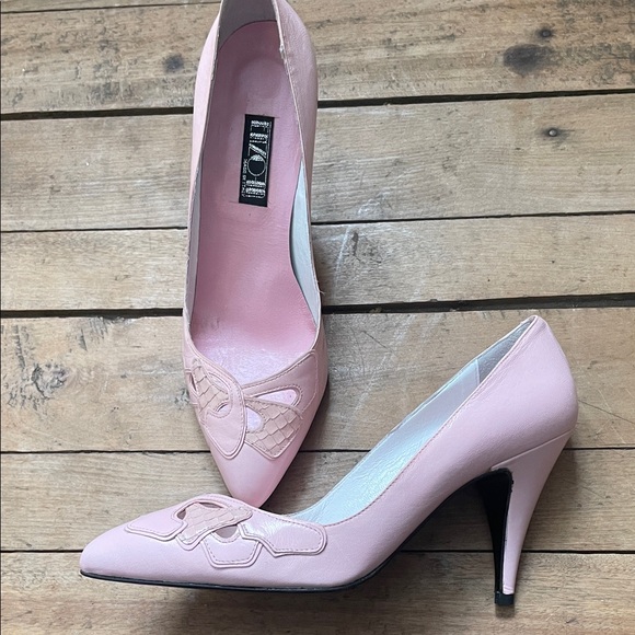 Vintage Enzo Angiolini Enzo 2  Pink Heels with Bow Detail very vintage - Picture 9 of 12